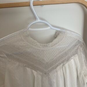 Raul Blanco Delicate Lace Top in Cream